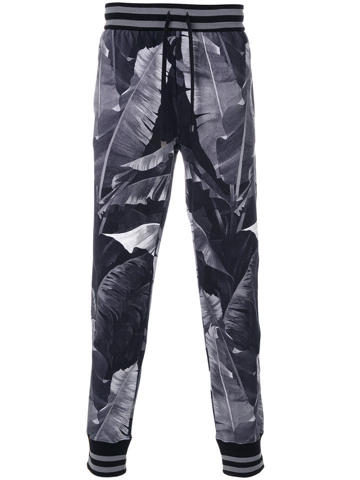 Dolce & Gabbana - Banana Leaf Print Track Pants - Men - Cotton - 46, Black, Cotton
