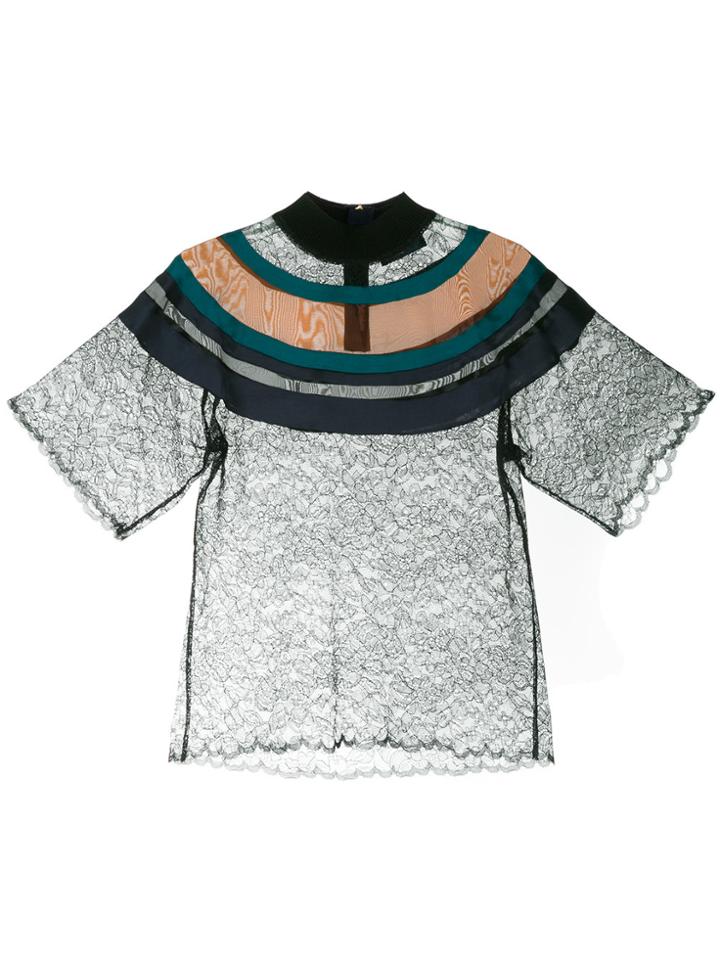 Kolor Sheer Lace T-shirt - Blue