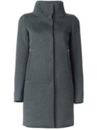Herno Single Breasted Coat, Women's, Size: 46, Grey, Viscose/acetate/polyester