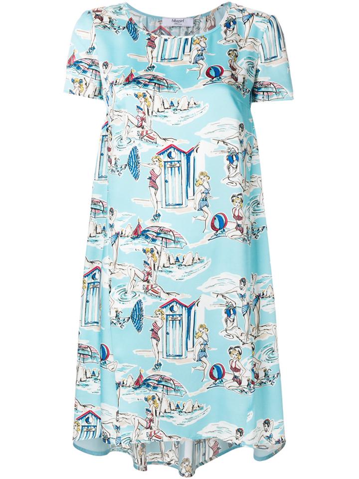 Blugirl Beach Print T-shirt Dress - Blue