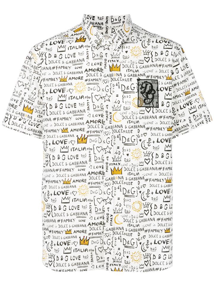 Dolce & Gabbana Logo Print Shirt - White