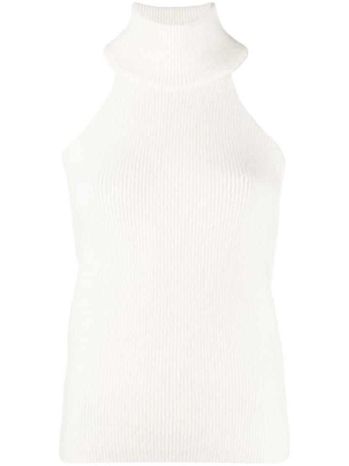 Jacquemus Ribbed Knit Vest Top - White