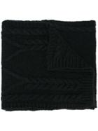 Moncler Cable Knit Scarf, Women's, Black, Acrylic/wool/alpaca