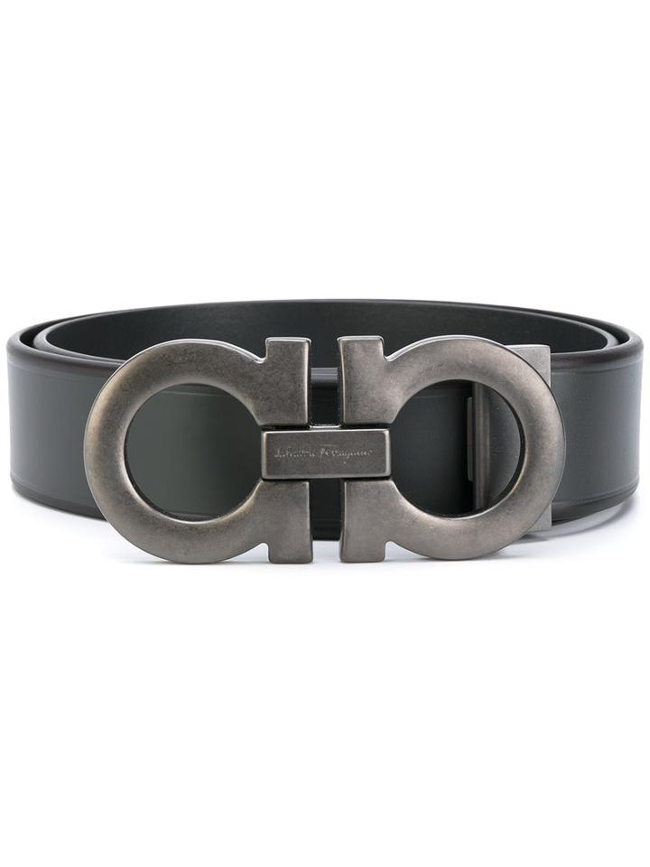 Salvatore Ferragamo - Logo Belt - Men - Calf Leather - 110, Grey, Calf Leather
