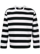 Ami Alexandre Mattiussi Striped Long Sleeved T Shirt - Black