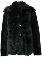 Jil Sander Single Breasted Fur Jacket - Grey