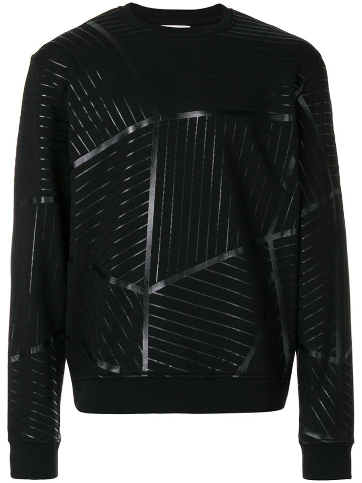 Les Hommes Urban Ribbed Design Sweatshirt - Black