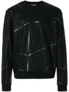 Les Hommes Urban Ribbed Design Sweatshirt - Black