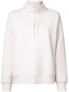 Vince Drawstring High Neck Sweatshirt - Neutrals