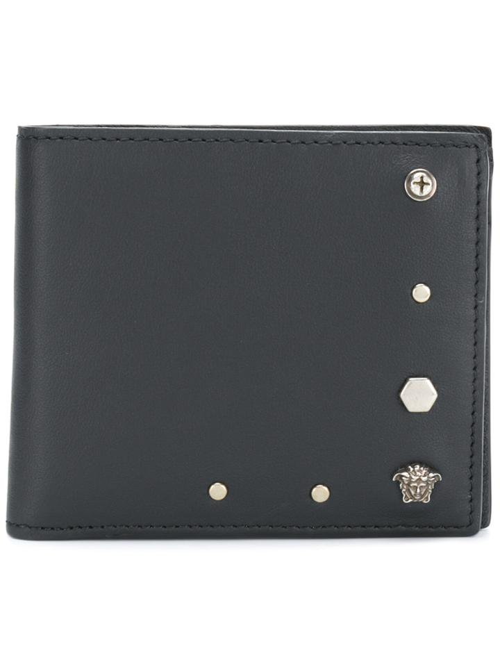 Versace Medusa Stud Wallet - Black