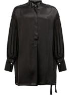 Ann Demeulemeester Pleated Sleeve Shirt, Men's, Size: Xs, Black, Silk