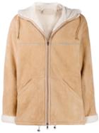 Prada Sheepskin Hooded Jacket - Neutrals