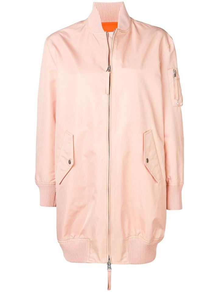 Red Valentino Love You Longline Bomber Jacket - Pink