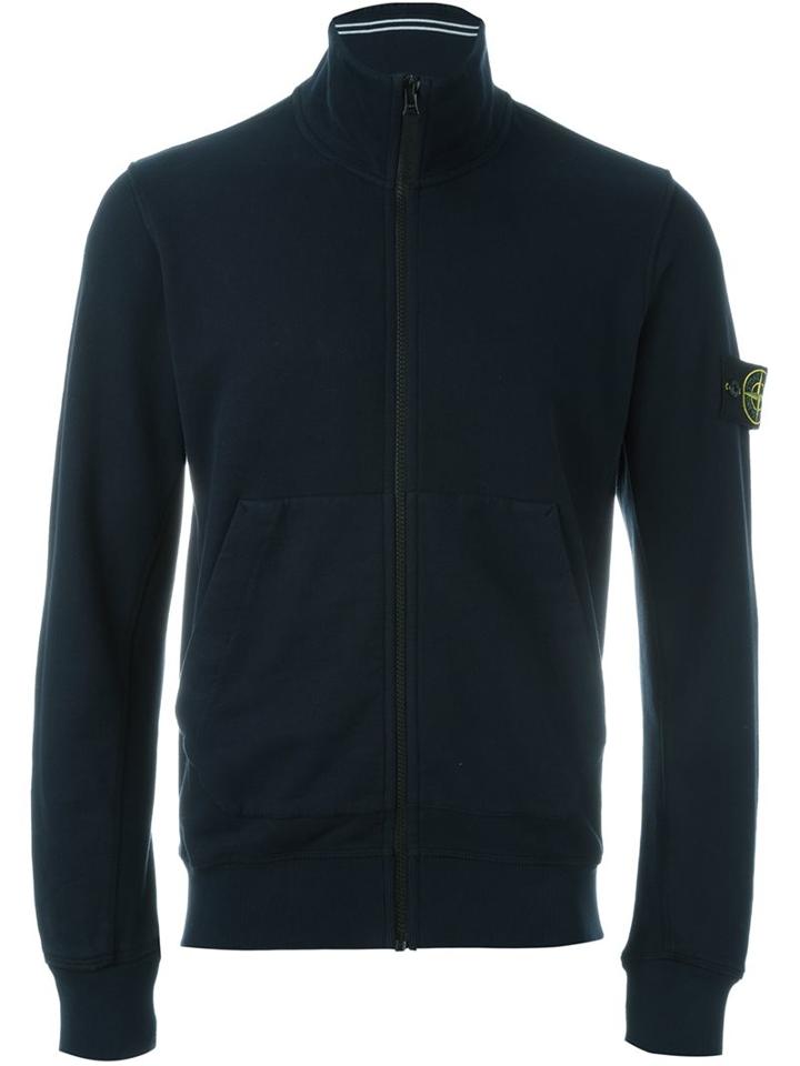 Stone Island Zipped Sweatshirt, Men's, Size: Xxl, Blue, Cotton