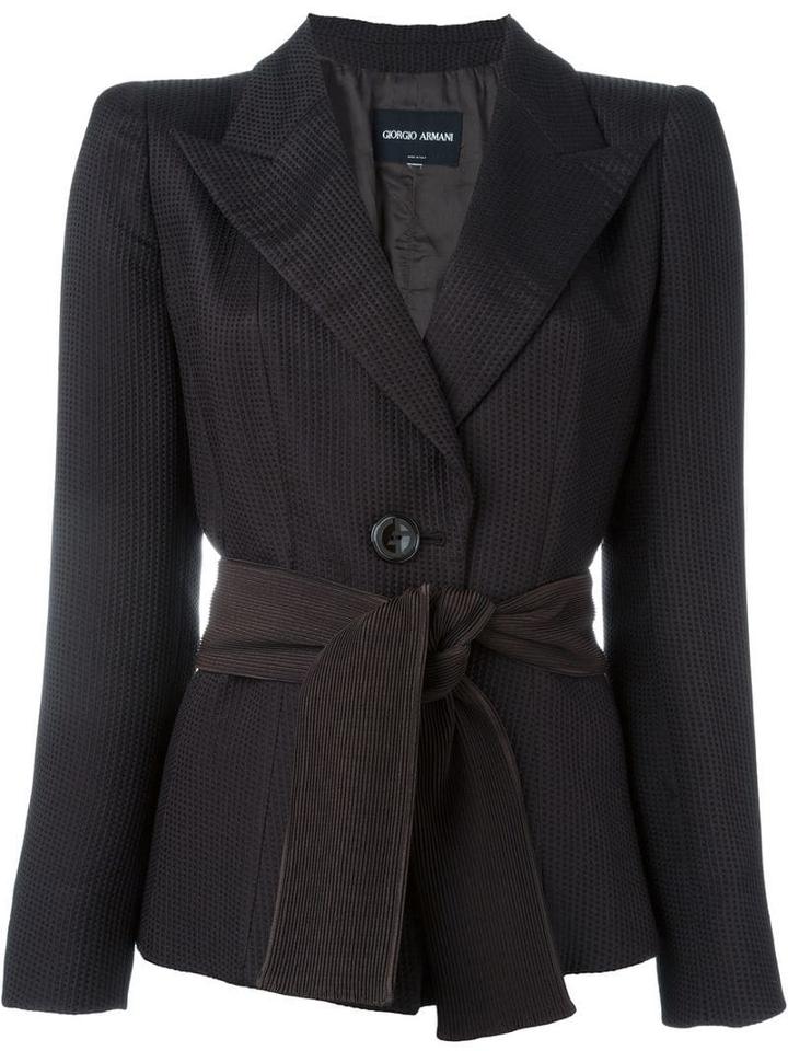 Giorgio Armani Pre-owned Belted Blazer - Brown