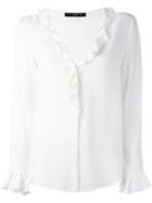Etro Ruffle Trim Shirt, Women's, Size: 46, White, Silk