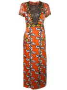 Wunderkind 'african Wax' Print Lace Effect Dress, Women's, Size: 34, Yellow/orange, Silk/polyamide/viscose