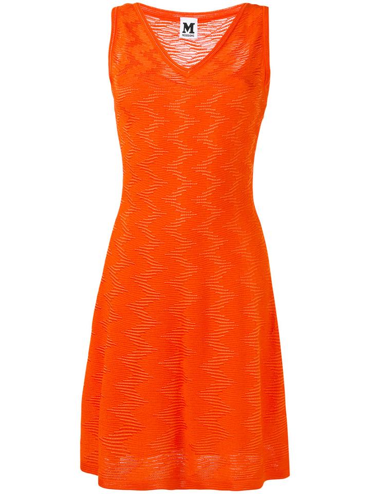 M Missoni - V-neck Dress - Women - Polyester - 40, Yellow/orange, Polyester