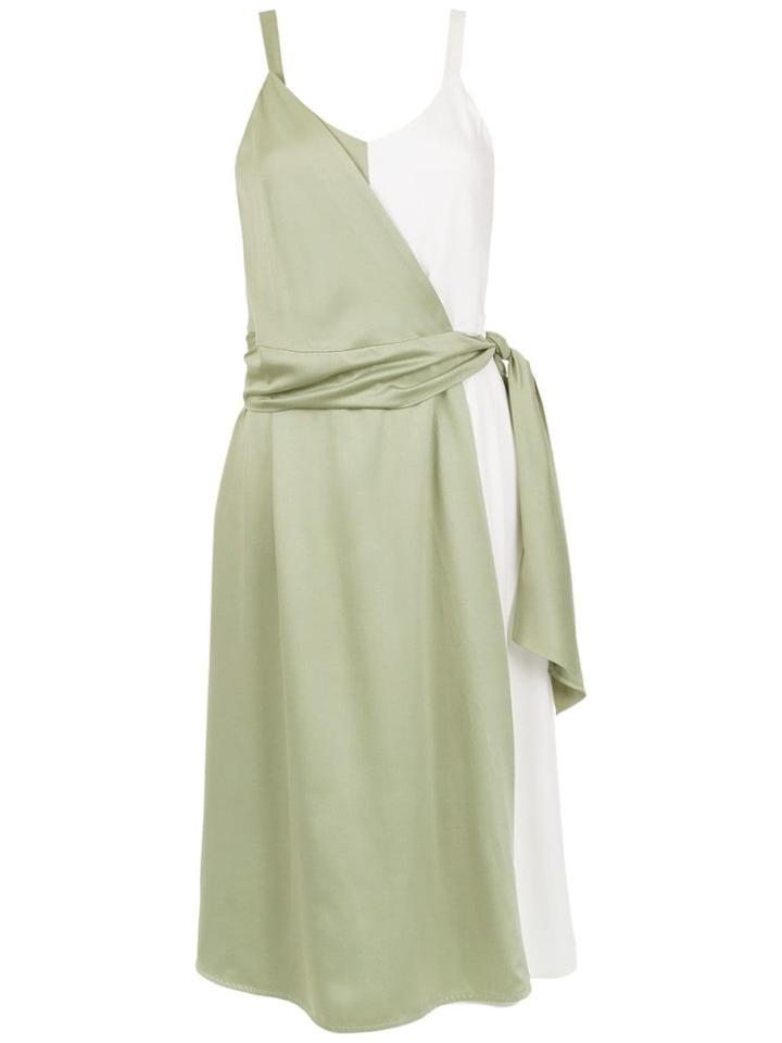 Alcaçuz Panelled Flamingo Dress - Green