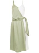 Alcaçuz Panelled Flamingo Dress - Green