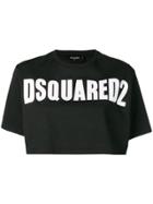 Dsquared2 Logo Print Cropped Top - Black