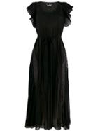 Boutique Moschino Lace-panelled Chiffon Dress - Black