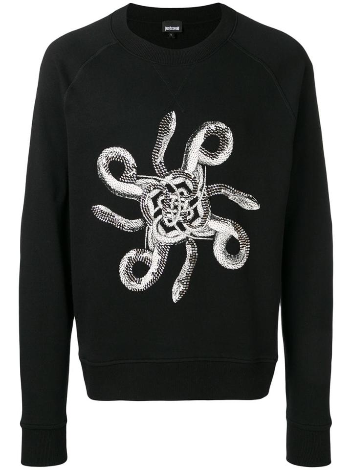 Just Cavalli Snake Print Jumper - Black