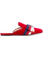 Gucci Sylvie Web Bow Slippers - Red