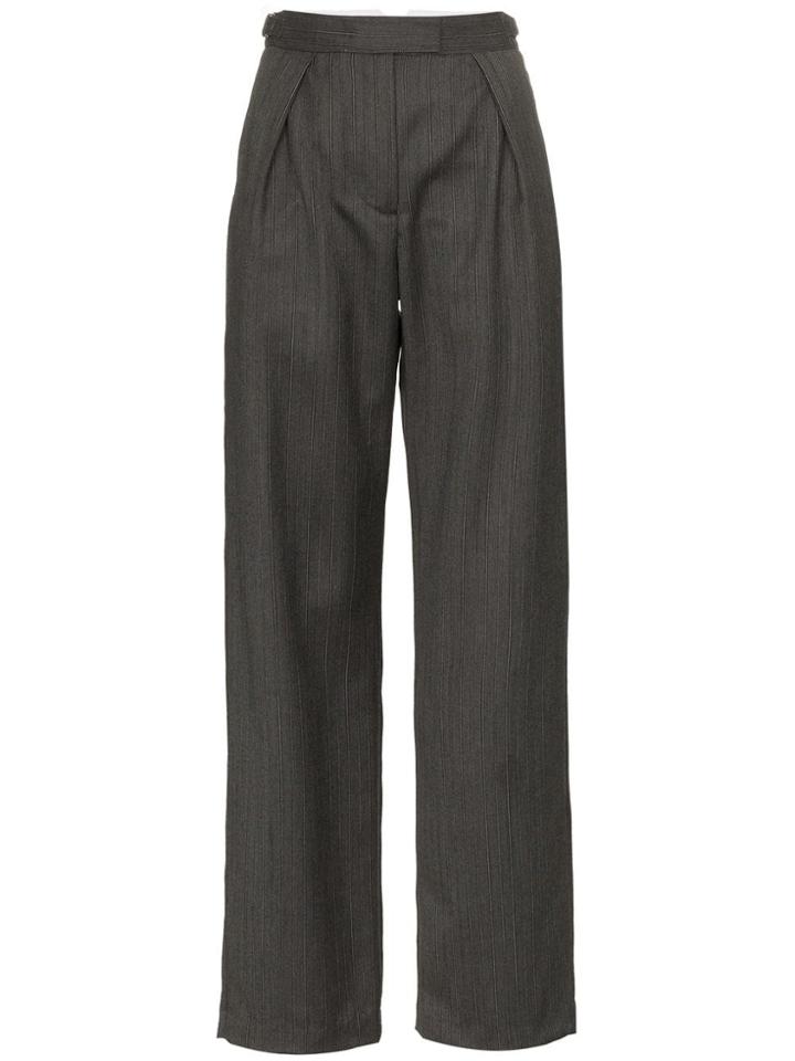 Wright Le Chapelain High-waisted Stripe Trousers - Grey