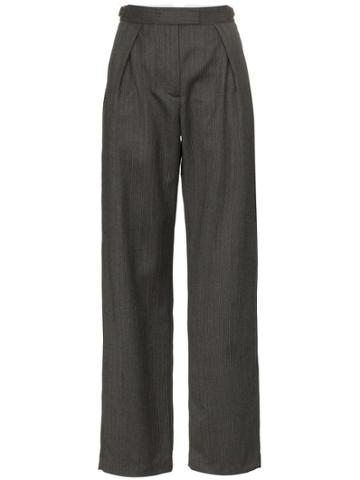 Wright Le Chapelain High-waisted Stripe Trousers - Grey