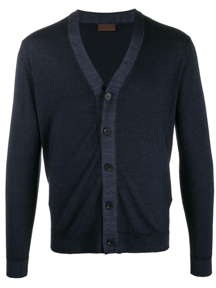 Altea Knitted Slim Fit Cardigan - Blue