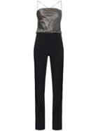 Haney Mia Silk Lamé Jumpsuit - Black