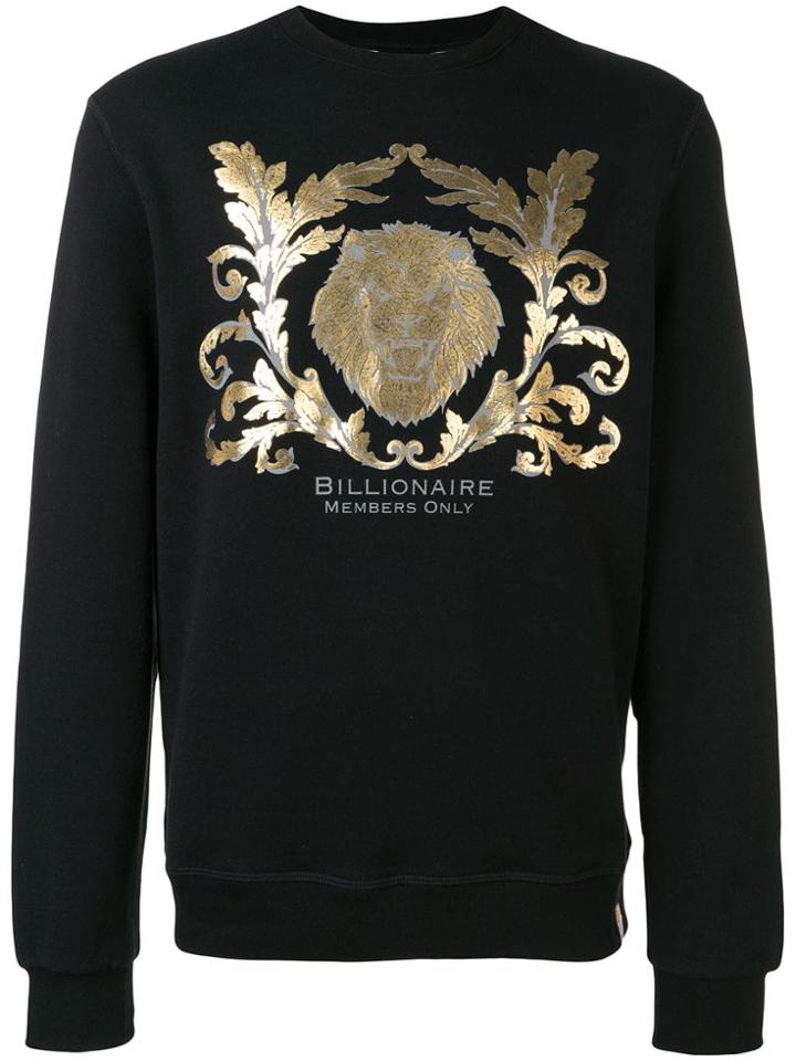 Billionaire Metallic Print Sweatshirt - Black