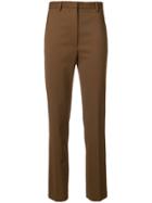 Hache High Waist Cigarette Pants - Brown