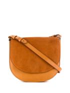 Closed Flap Crossbody Bag - Brown