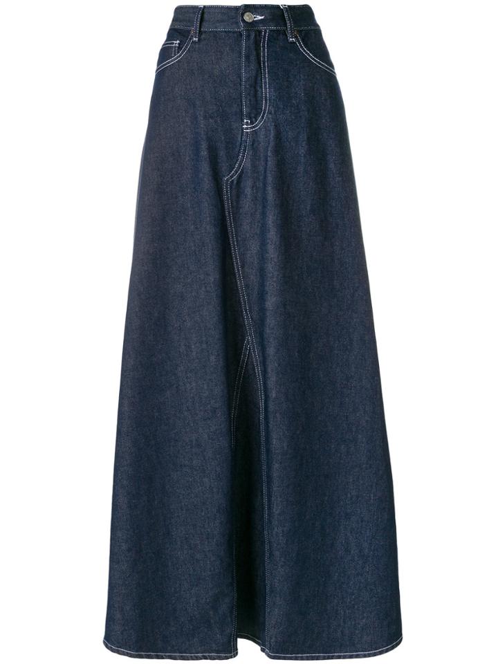 Mm6 Maison Margiela Denim Maxi Skirt - Blue