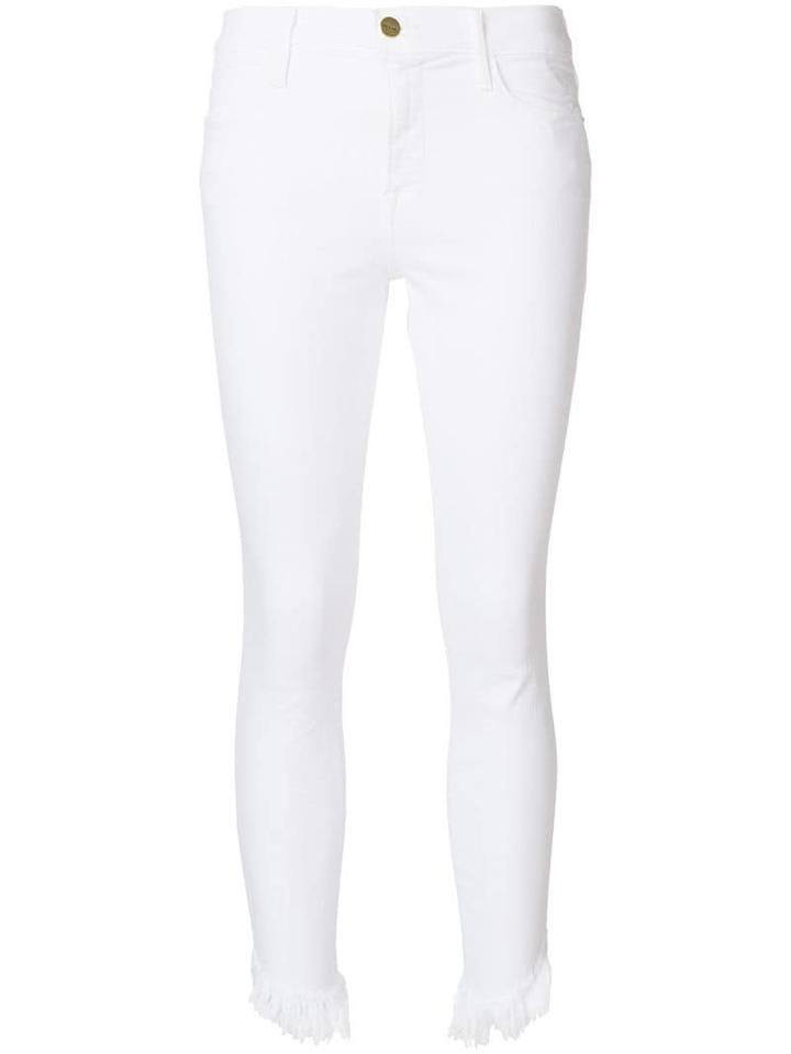 Frame Frayed Hem Jeans - White
