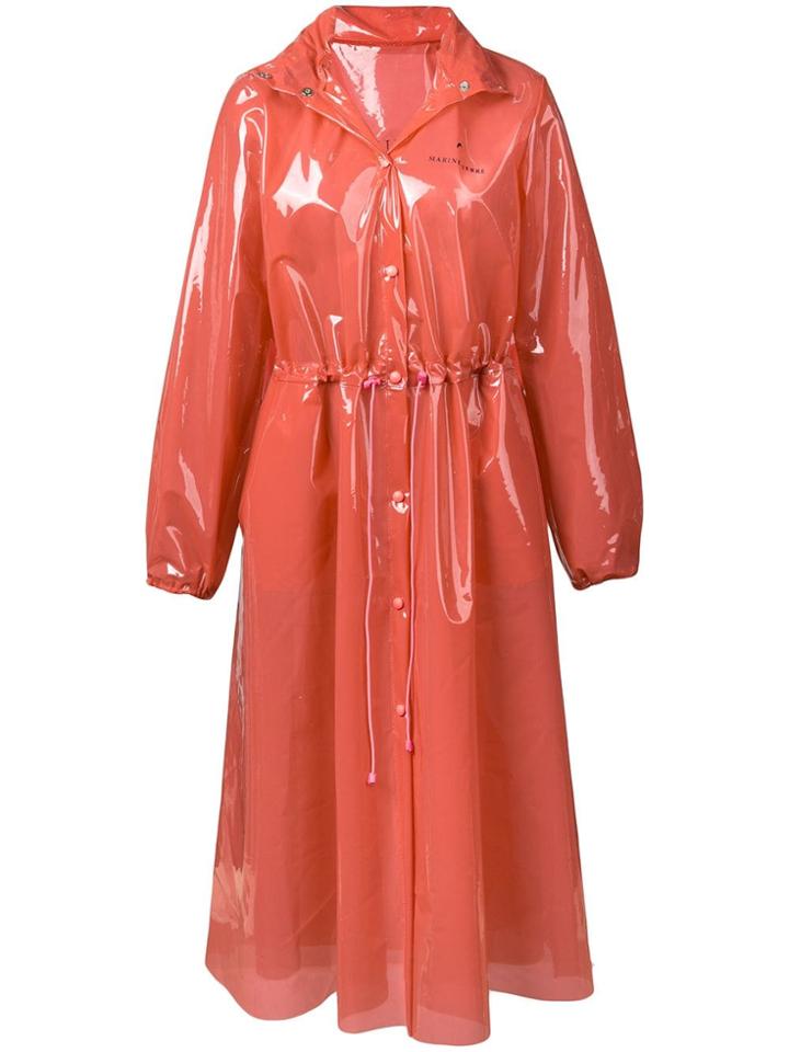 Marine Serre Hooded Pvc Raincoat - Pink