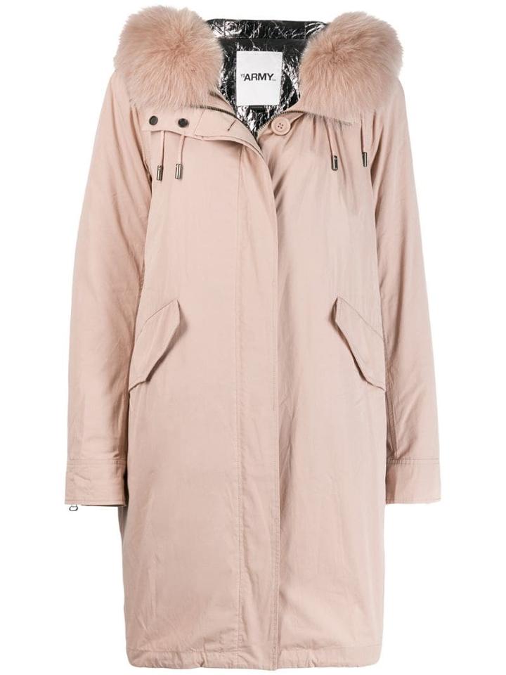 Yves Salomon Fur-panelled Parka - Pink