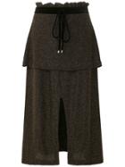 Olympiah Knitted Tiered Slit Skirt - Black