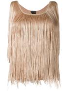 Tom Ford - Fringed Top - Women - Polyester/acetate/viscose - M, Pink/purple, Polyester/acetate/viscose