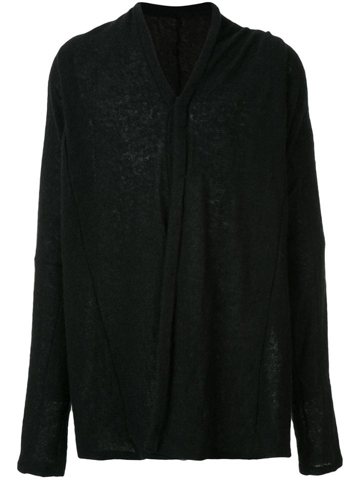 Julius Loose Fit V-neck Sweatshirt - Black
