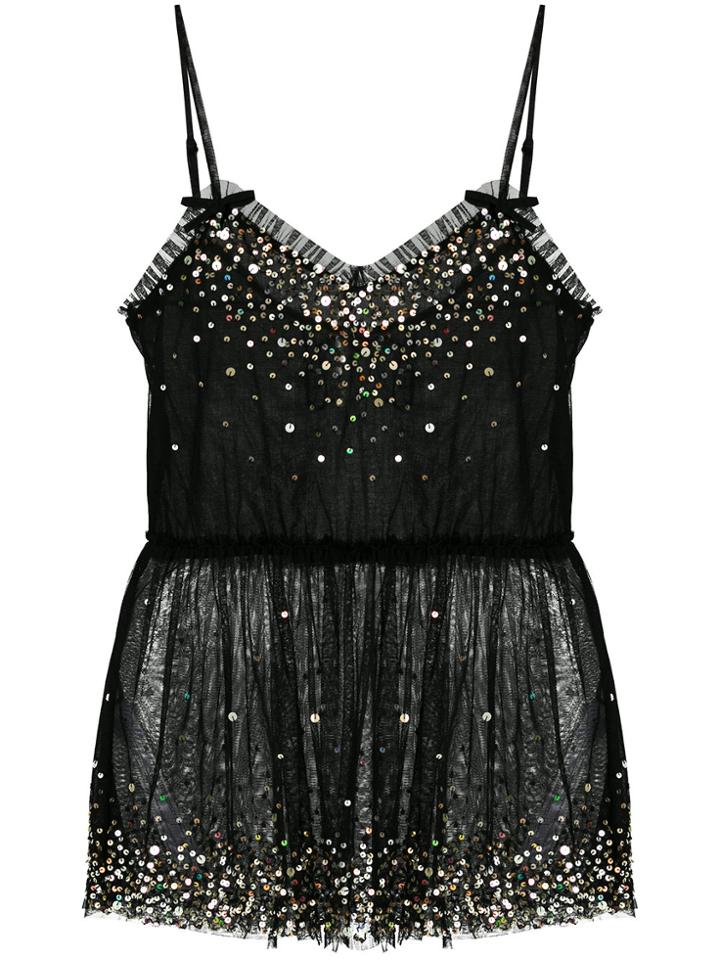 Twin-set Sequin Embellished Top - Black