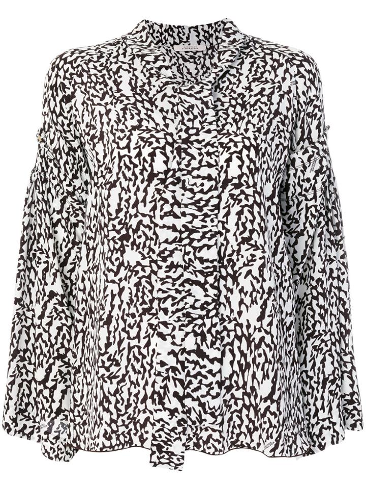 Dorothee Schumacher Pussy Bow Abstract Shirt - Black