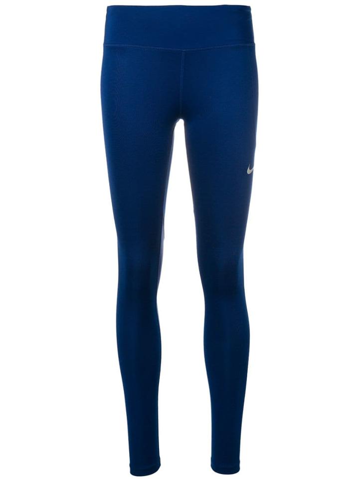 Nike Logo Printed Leggings - Blue
