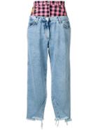 Natasha Zinko Contrast Panel Boyfriend Jeans - Black