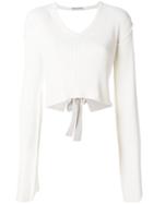 Each X Other Cropped V-neck Jumper - White