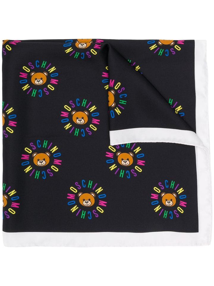 Moschino Bear Logo Square Scarf - Black