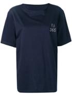 Fendi Vintage 1980's Rhinestone Logo T-shirt - Blue