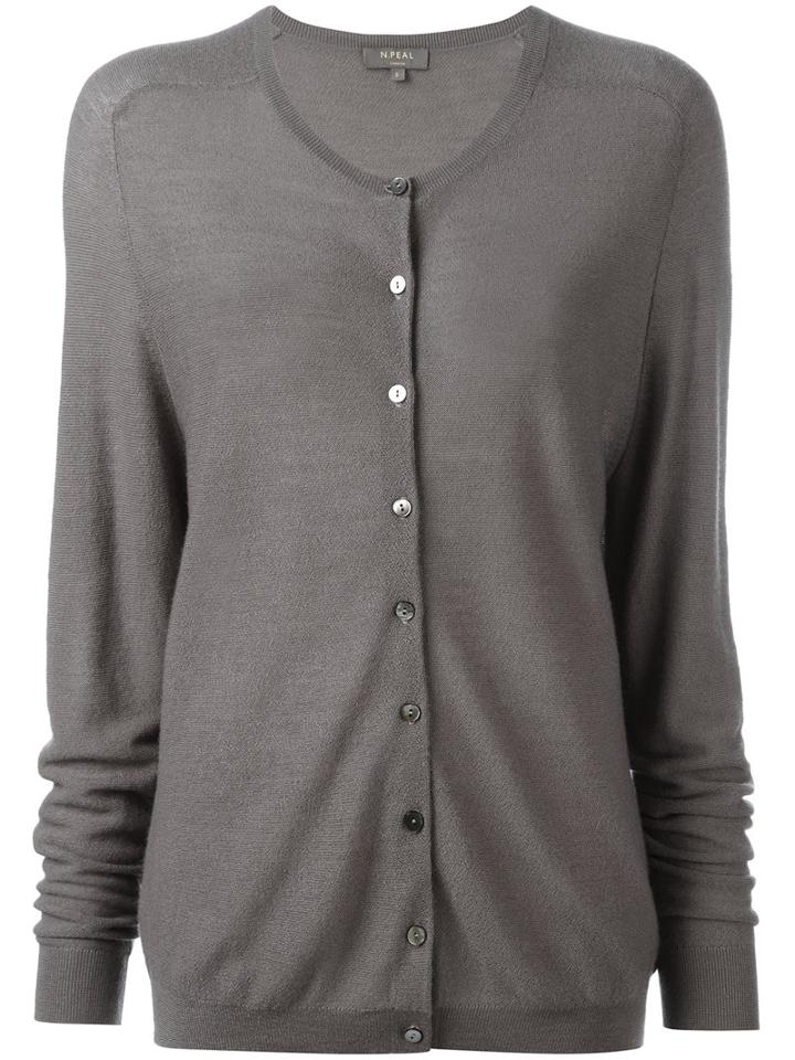 N.peal Button Up Cardigan, Women's, Size: Large, Brown, Cashmere